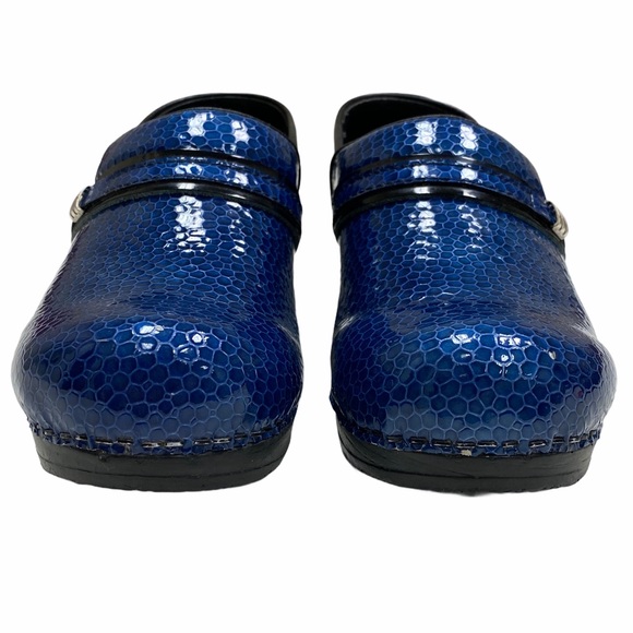 SANITA Blue Faux Snake Skin Clog - Picture 3 of 9